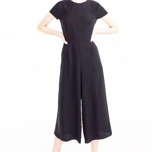 J. CREW Drapey Wrap Back Jumpsuit in Black SZ 6